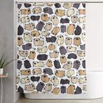 pug life doodle shower curtain 0