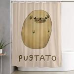pugtato shower curtain 0