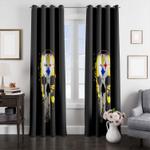 punisher steelers logo yellow window curtain 0