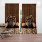 puppy german shepherd dog blackout curtains happy international dog day blackout window curtains 100 polyester 41 7 107 9 0
