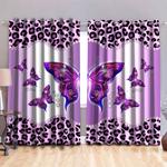 purpe sparkling butterfly striped purple curtain decor home butterfly lover blackout window curtains 100 polyester 417 1079 0