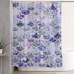 purple and ultra violet trendy glitter mermaid scales shower curtain 0