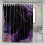 purple black and orange abstract painting shower curtains 0