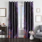 purple black and orange abstract painting window curtain 0