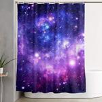 purple blue galaxy nebula shower curtain 0