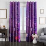 purple city cyberpunk window curtains 0