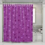 purple love heart shower curtains 0