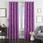 purple love heart window curtain 0