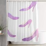 purple shoes shower curtain 0