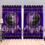 purple wolf window curtains native wolf tribal pattern blackout curtains wolf lover gift blackout window curtains 100 polyester 417 1079 0