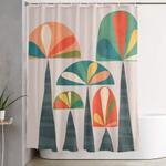 quirky retro palm trees shower curtain 0