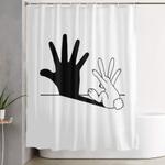 rabbit hand shadow shower curtain 0