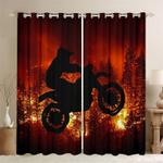 racing boy on the fire curtain set racer room house decor item blackout window curtains 100 polyester 41 7 107 9 0
