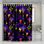 rain and thunder in midnight shower curtains 0