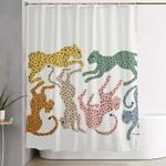 rainbow cheetah shower curtain 0