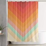 rainbow chevrons shower curtain 0