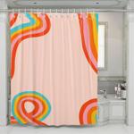 rainbow ways twirl shapes shower curtains 0