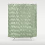 raindrop boho abstract pattern sage green shower curtain 0