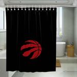 raptors red basket logo shower curtains 0