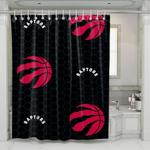 raptors red nba logo hexagon shower curtains 0