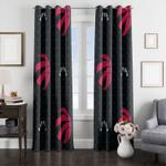 raptors red nba logo hexagon window curtain 0