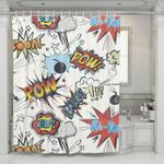 rasch ka pow pattern comic shower curtains 0