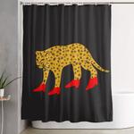 red boots shower curtain 0