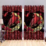 red cardinal crescent moon i am always with you red mandala pattern blackout window curtains 100 polyester 417 1079 0