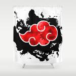 red cloud akatsuki watercolor shower curtain 0
