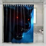 red eyes wolf shower curtains 0