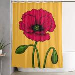 red poppy drawing shower curtain 0