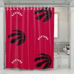 red raptors nba team logo hexagon shower curtains 0