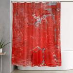 red shower curtain 0