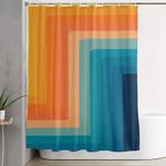 retro 70s color lines shower curtain 0