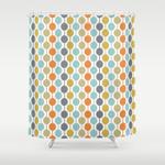 retro circles mid century modern background shower curtain 0