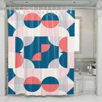 retro red and blue pattern shower curtains 0