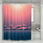 retro vaporwave landscape sunset shower curtains 0