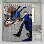 reverse anime couple shower curtains 0