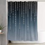 rhinestone faux glitter line on dark blue shower curtain 0