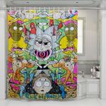rick and morty chaos colorful shower curtains 0
