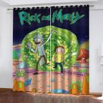 rick and morty curtains cosplay blackout window treatments drapes 0