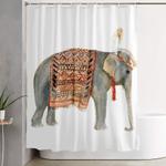riding elephant shower curtain 0