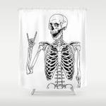 rock and roll skeleton shower curtain 0