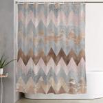 rose gold chevron glitter glamour marble gem shower curtain 0