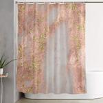rose gold marble with yellow gold glitter shower curtain 0