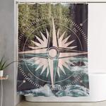 rose gold river compass shower curtain 0