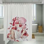 rose quartz falling and bleeding shower curtains 0