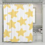 rounded golden stars shower curtains 0