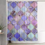royal purple mauve indigo decorative moroccan tile pattern shower curtain 0