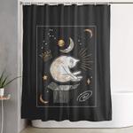 ruler of the universe dreaming cat shower curtain 0